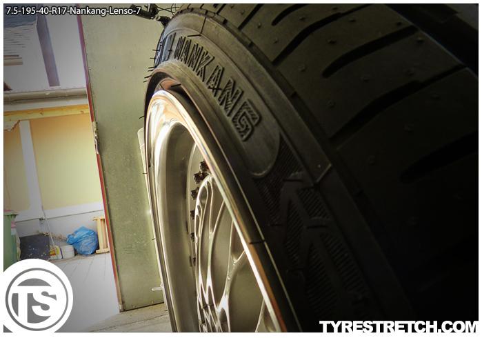 An example of tyre stretch: 195/40 R17 on 7.5J – NANKANG (LENSO)