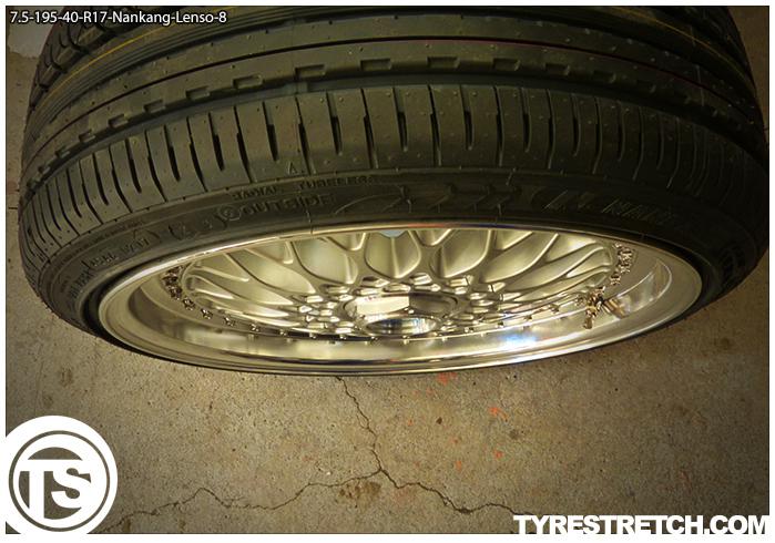 An example of tyre stretch: 195/40 R17 on 7.5J – NANKANG (LENSO)