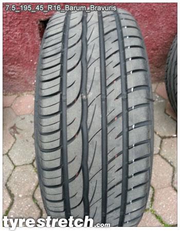 An example of tyre stretch: 195/45 R16 on 7.5J – BARUM