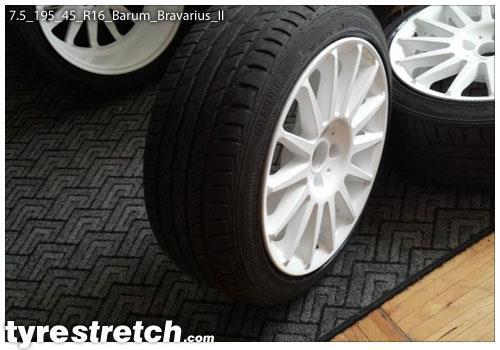 An example of tyre stretch: 195/45 R16 on 7.5J – BARUM