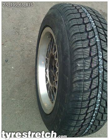 An example of tyre stretch: 195/65 R15 on 7.5J