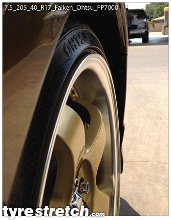 An example of tyre stretch: 205/40 R17 on 7.5J – FALKEN