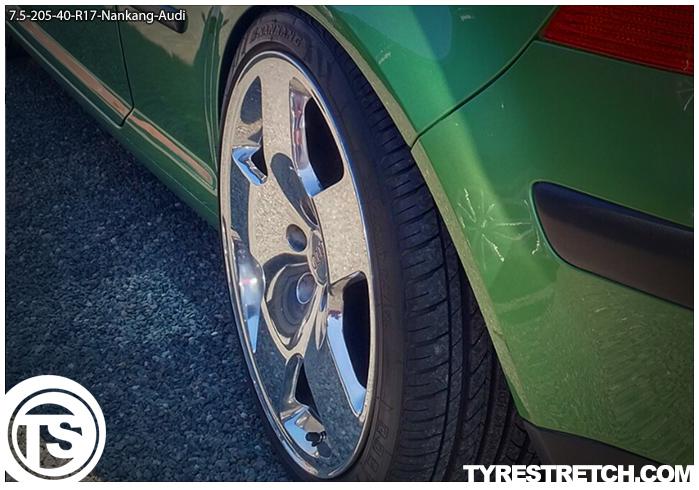 An example of tyre stretch: 205/40 R17 on 7.5J – NANKANG (AUDI)