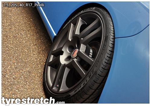 An example of tyre stretch: 205/40 R17 on 7.5J – PIRELLI