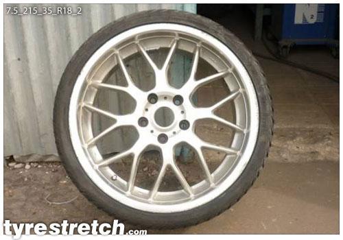 An example of tyre stretch: 215/35 R18 on 7.5J