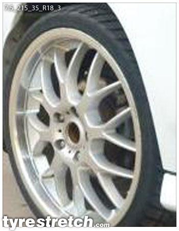 An example of tyre stretch: 215/35 R18 on 7.5J