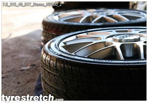 An example of tyre stretch: 215/40 R17 on 7.5J – NEXEN