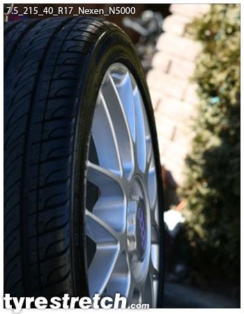 An example of tyre stretch: 215/40 R17 on 7.5J – NEXEN