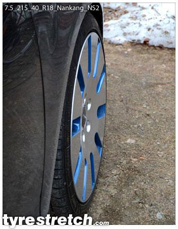 An example of tyre stretch: 215/40 R18 on 7.5J – NANKANG