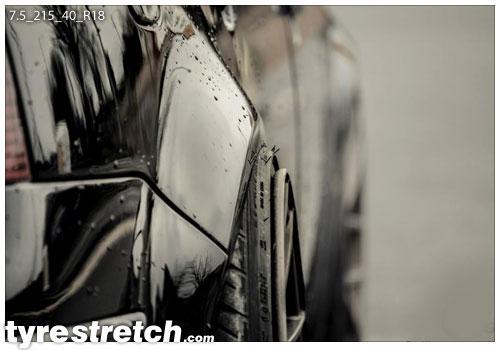 An example of tyre stretch: 215/40 R18 on 7.5J