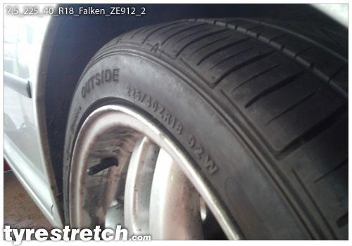 An example of tyre stretch: 225/40 R18 on 7.5J – FALKEN