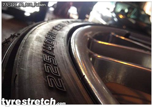 An example of tyre stretch: 225/40 R18 on 7.5J – FALKEN