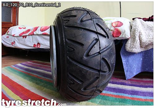 An example of tyre stretch: 120/70 R10 on 8.0J – CONTINENTAL
