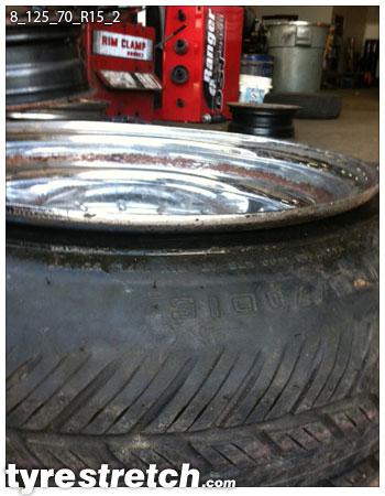 An example of tyre stretch: 125/70 R15 on 8.0J