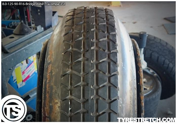 An example of tyre stretch: 125/90 R16 on 8.0J – BRIDGESTONE