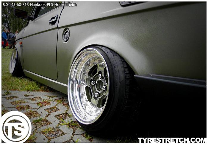 An example of tyre stretch: 145/60 R13 on 8.0J – HANKOOK (PLS)