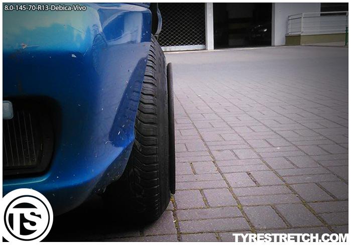 An example of tyre stretch: 145/70 R13 on 8.0J – DEBICA