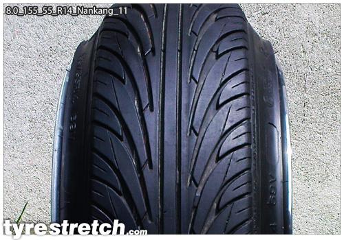 An example of tyre stretch: 155/55 R14 on 8.0J – NANKANG