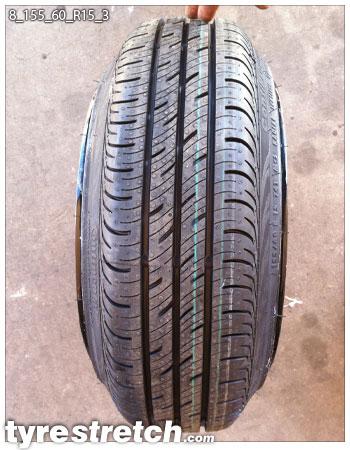 An example of tyre stretch: 155/60 R15 on 8.0J