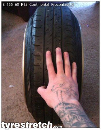 An example of tyre stretch: 155/60 R15 on 8.0J – CONTINENTAL