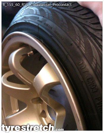 An example of tyre stretch: 155/60 R15 on 8.0J – CONTINENTAL