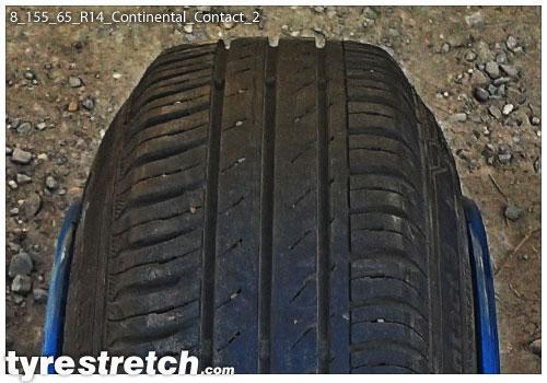 An example of tyre stretch: 155/65 R14 on 8.0J – CONTINENTAL