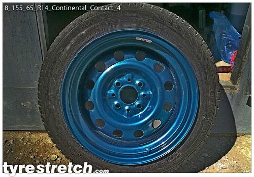 An example of tyre stretch: 155/65 R14 on 8.0J – CONTINENTAL