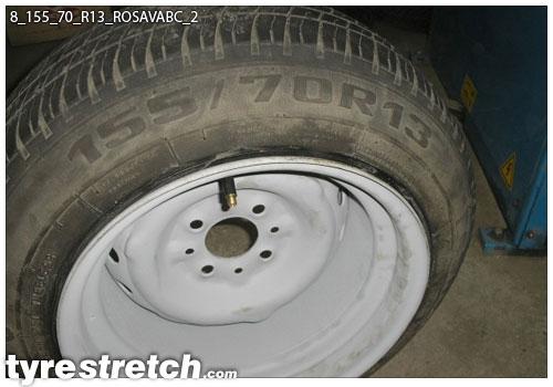 An example of tyre stretch: 155/70 R13 on 8.0J – ROSAVA