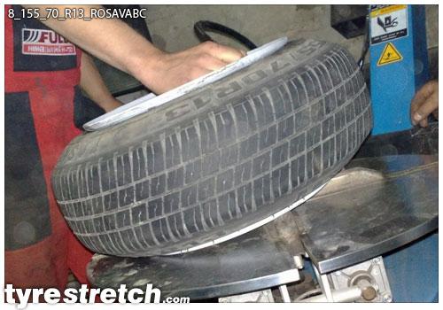 An example of tyre stretch: 155/70 R13 on 8.0J – ROSAVA