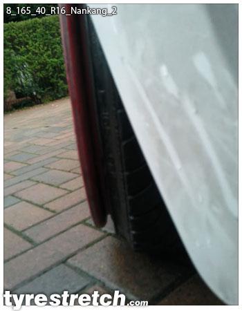 An example of tyre stretch: 165/40 R16 on 8.0J – NANKANG