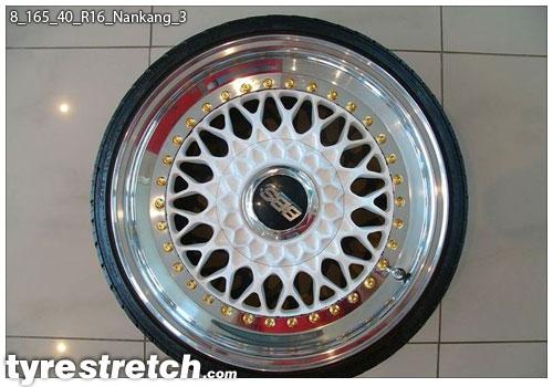 An example of tyre stretch: 165/40 R16 on 8.0J – NANKANG