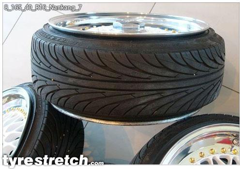 An example of tyre stretch: 165/40 R16 on 8.0J – NANKANG
