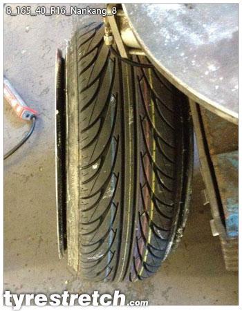 An example of tyre stretch: 165/40 R16 on 8.0J – NANKANG