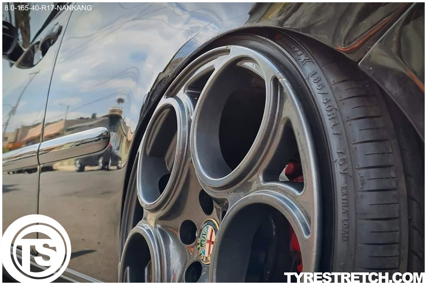 An example of tyre stretch: 165/40 R17 on 8.0J – NANKANG