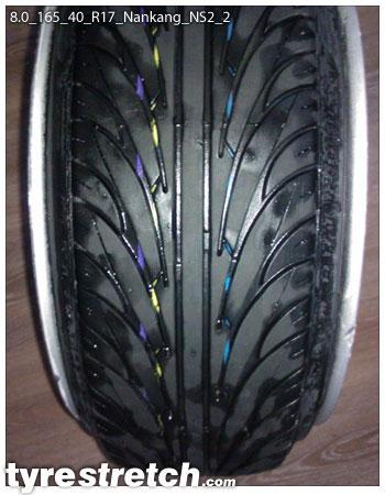 An example of tyre stretch: 165/40 R17 on 8.0J – NANKANG