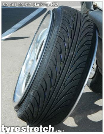 An example of tyre stretch: 165/40 R17 on 8.0J – NANKANG