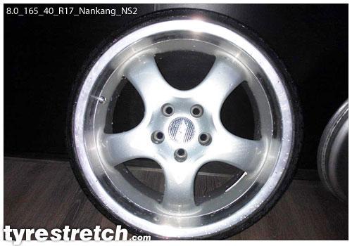 An example of tyre stretch: 165/40 R17 on 8.0J – NANKANG