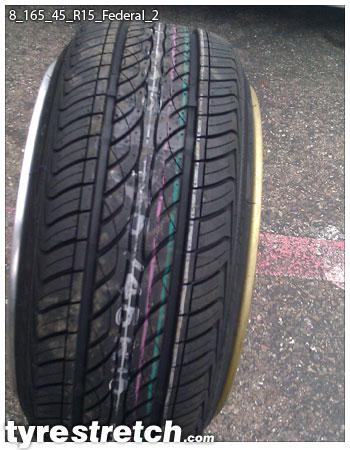 An example of tyre stretch: 165/45 R15 on 8.0J – FEDERAL