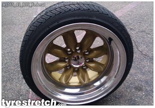 An example of tyre stretch: 165/45 R15 on 8.0J – FEDERAL