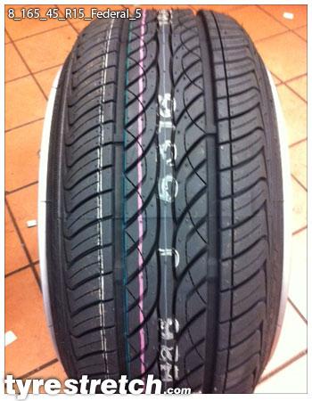 An example of tyre stretch: 165/45 R15 on 8.0J – FEDERAL