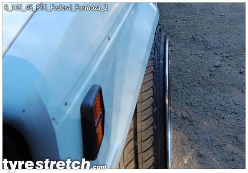 An example of tyre stretch: 165/45 R15 on 8.0J – FEDERAL