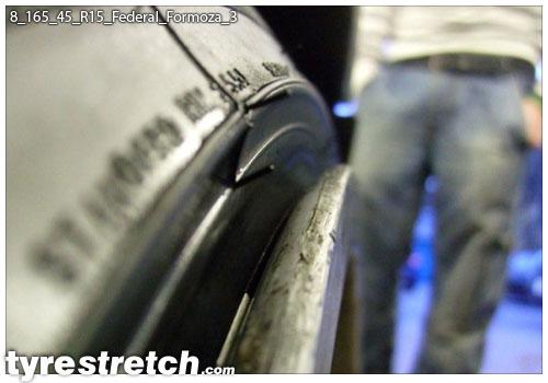 An example of tyre stretch: 165/45 R15 on 8.0J – FEDERAL