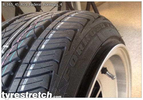 An example of tyre stretch: 165/45 R15 on 8.0J – FEDERAL