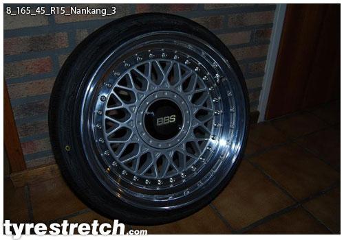 An example of tyre stretch: 165/45 R15 on 8.0J – NANKANG