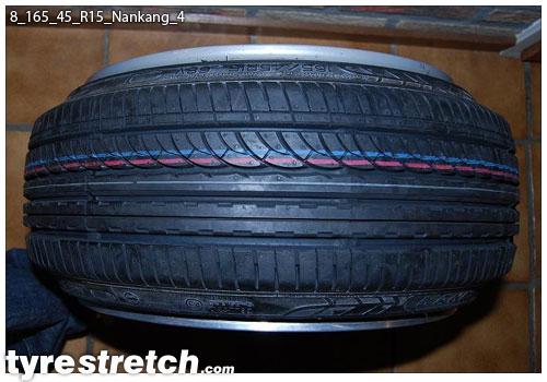An example of tyre stretch: 165/45 R15 on 8.0J – NANKANG
