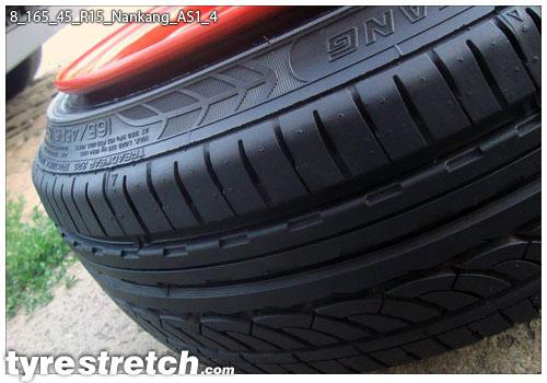 An example of tyre stretch: 165/45 R15 on 8.0J – NANKANG