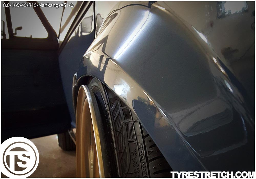 An example of tyre stretch: 165/45 R15 on 8.0J – NANKANG