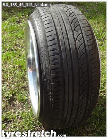 An example of tyre stretch: 165/45 R15 on 8.0J – NANKANG