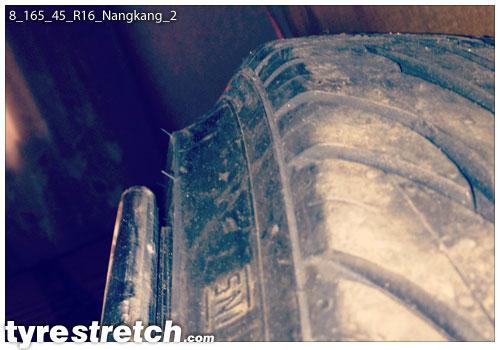 An example of tyre stretch: 165/45 R16 on 8.0J – NANKANG