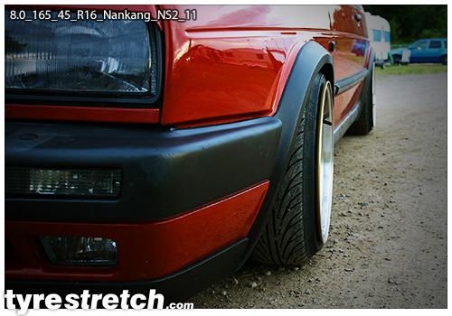 An example of tyre stretch: 165/45 R16 on 8.0J – NANKANG